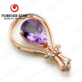 Natural Amethyst Diamond 14K Solid Gold Jewelry